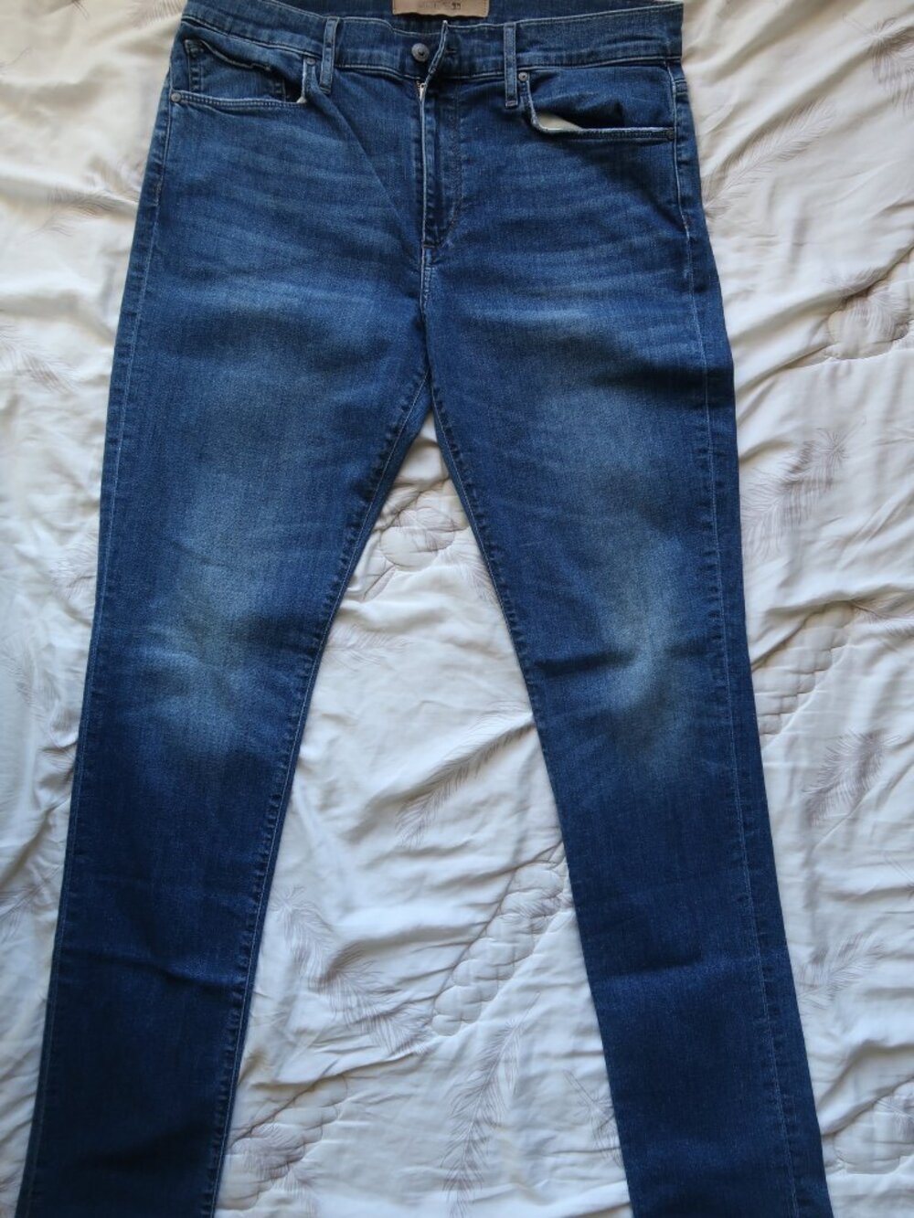 Joe's Jeans Slim Fit Mens 34 Dark Wash Faded Whiskered Stretch Denim Jeans